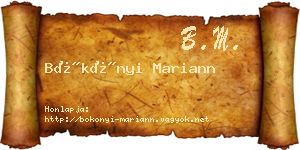 Bökönyi Mariann névjegykártya