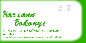 mariann bokonyi business card